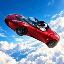 Flying Tesla Roadster logo