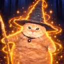 The fat wizard cat logo